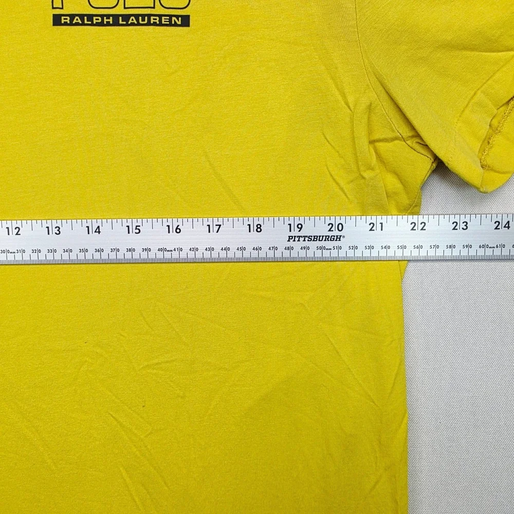 Polo Ralph Lauren Mens T-Shirt Large Yellow Graphic Logo Short Sleeve Cotton